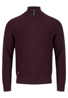 6TH SENSE Tommy Wine 1/4 Zip Jumper WINE front view