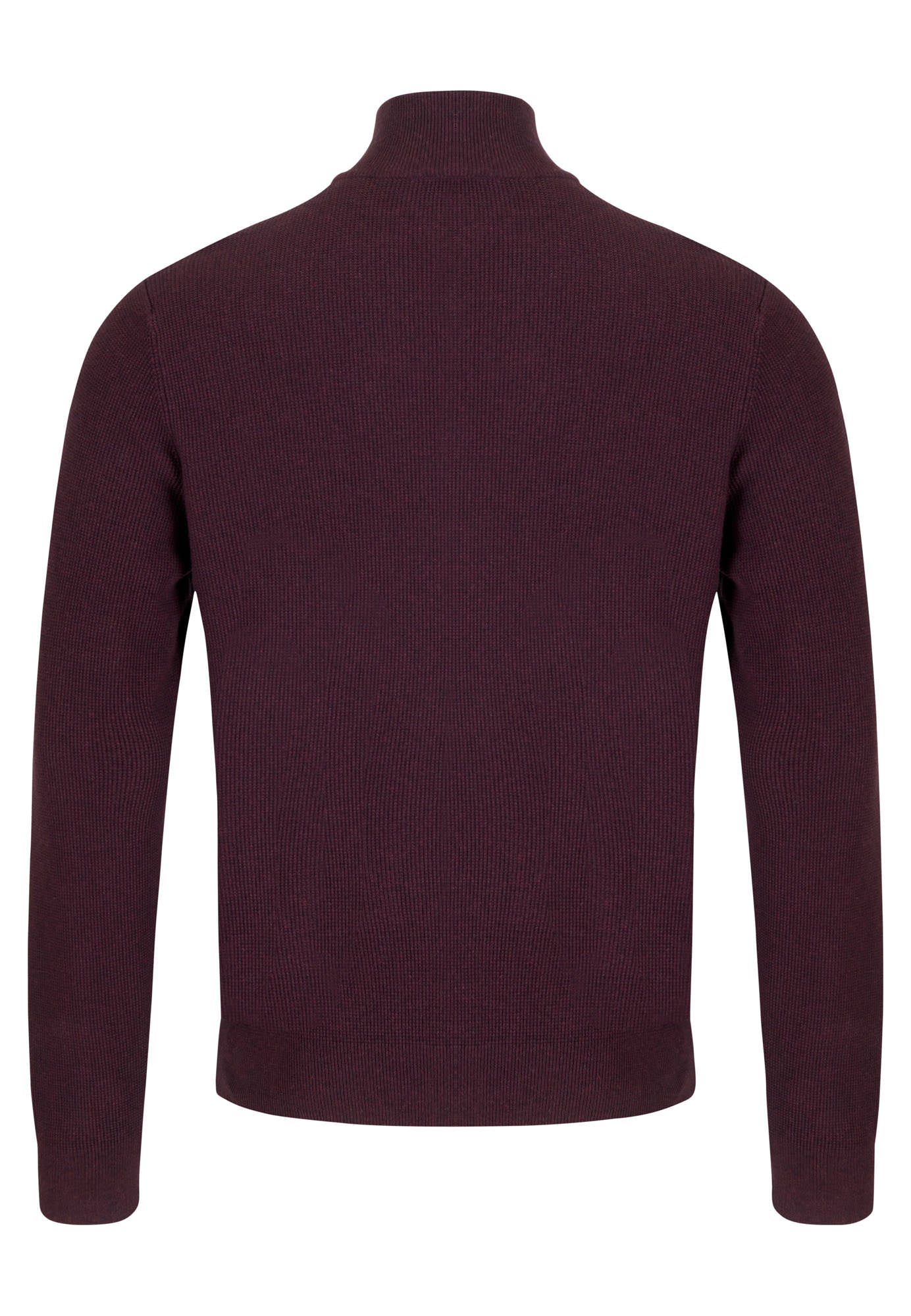 Maroon sweater with a high collar on a white background