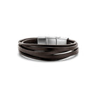 Frank 1967 Multi-Strand Brown Leather Bracelet Brown front view