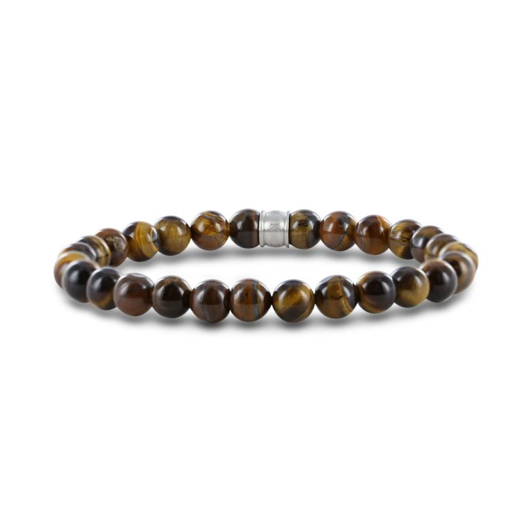 Men's Bold Beads Bracelet - Brown-Front View