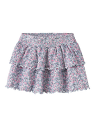 NAME IT Girls Katrina Floral Skirt in Subdued Blue front product view