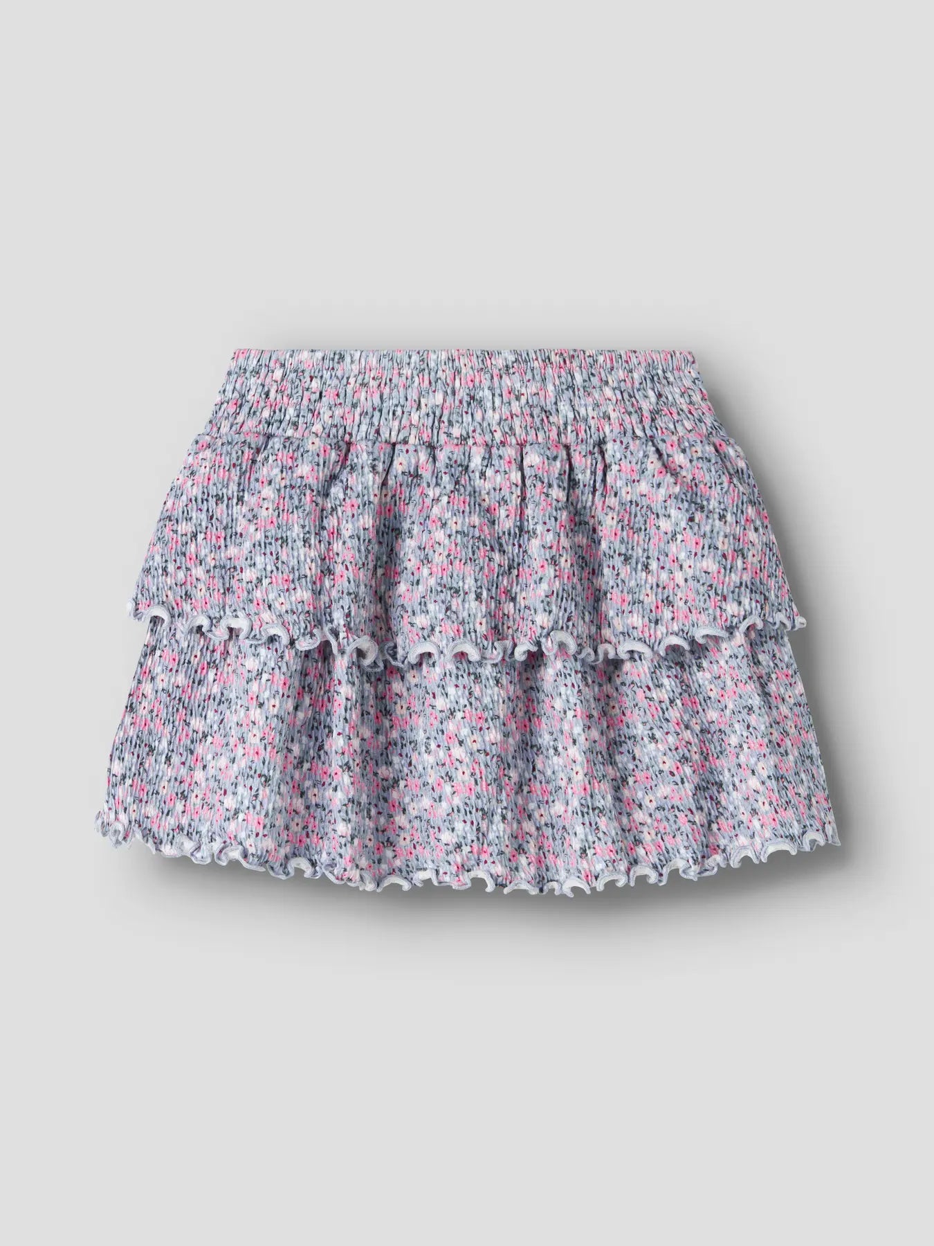 NAME IT Girls Katrina Floral Skirt in Subdued Blue back product view