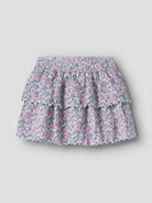 NAME IT Girls Katrina Floral Skirt in Subdued Blue back product view