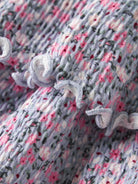 NAME IT Girls Katrina Floral Skirt in Subdued Blue fabric detail view