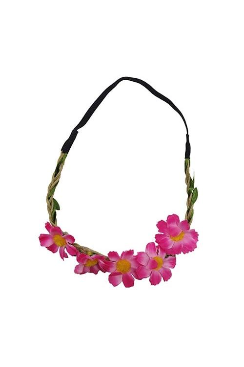 Girl's Cerise Flower Headband-Front View