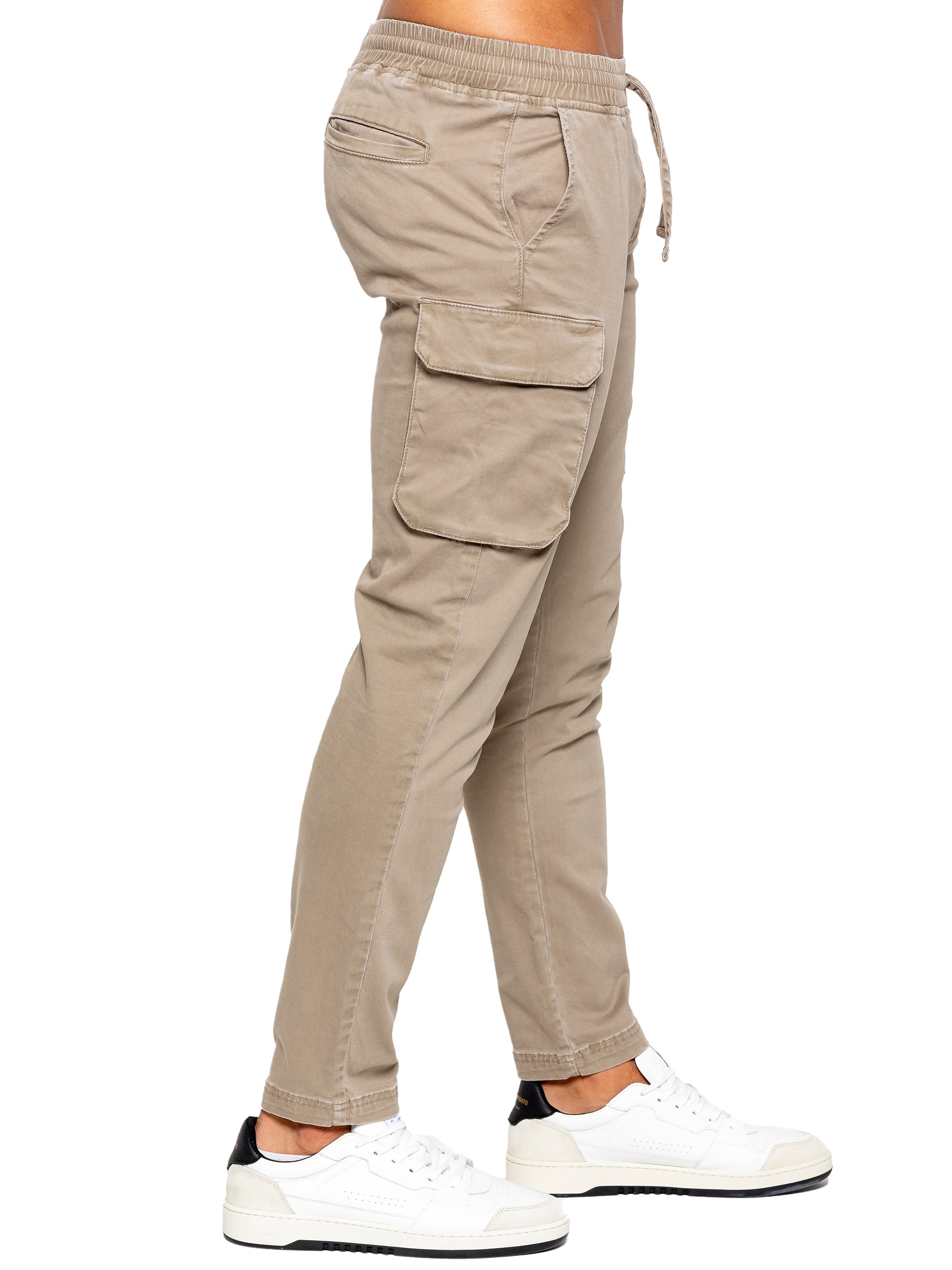 Nova Beige Drawstring Cargo Pants-Right side view  