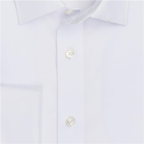 Olymp Modern Fit Double Cuff White Shirt-close up view