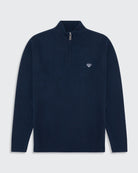 Walker & Hunt Knitted Zippy Navy Jumper Navy close up view