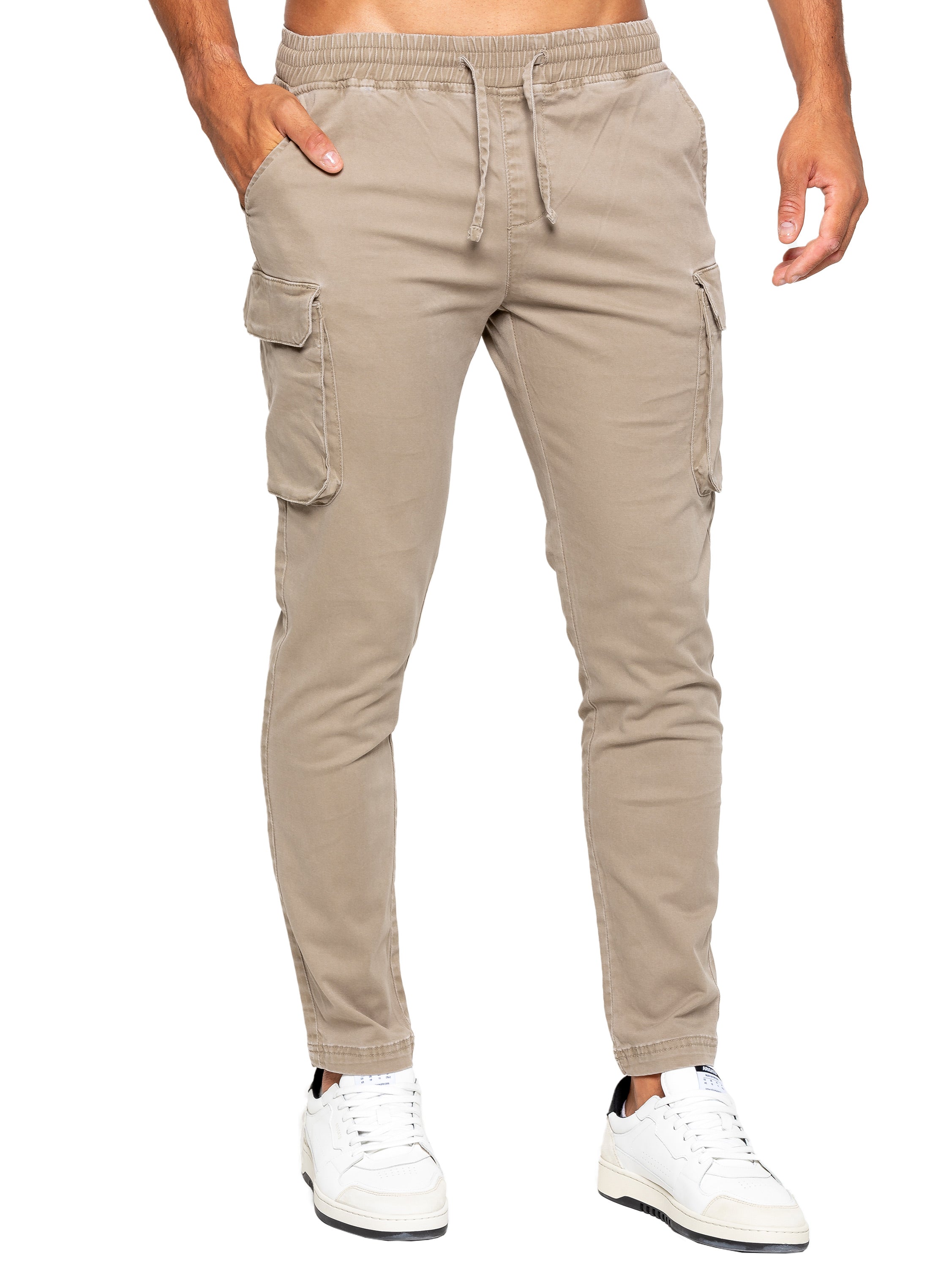 Nova Beige Drawstring Cargo Pants