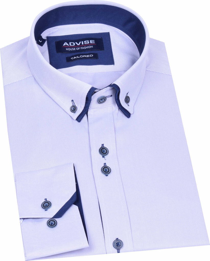 Advise Advise White Double Collar Shirt WHITE model front view