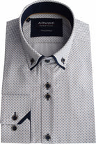Advise Advise White Tan Diamond Pattern Shirt White/Tan front view
