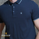 Kenrow Menswear Adam Midnight Blue Polo Midnight Blue model front view