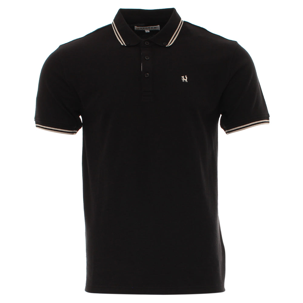 Men's Adam Black Polo-Front View