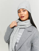 Tally Weijl Grey Knitted Beanie With Small TW Strass Logo Grey front view