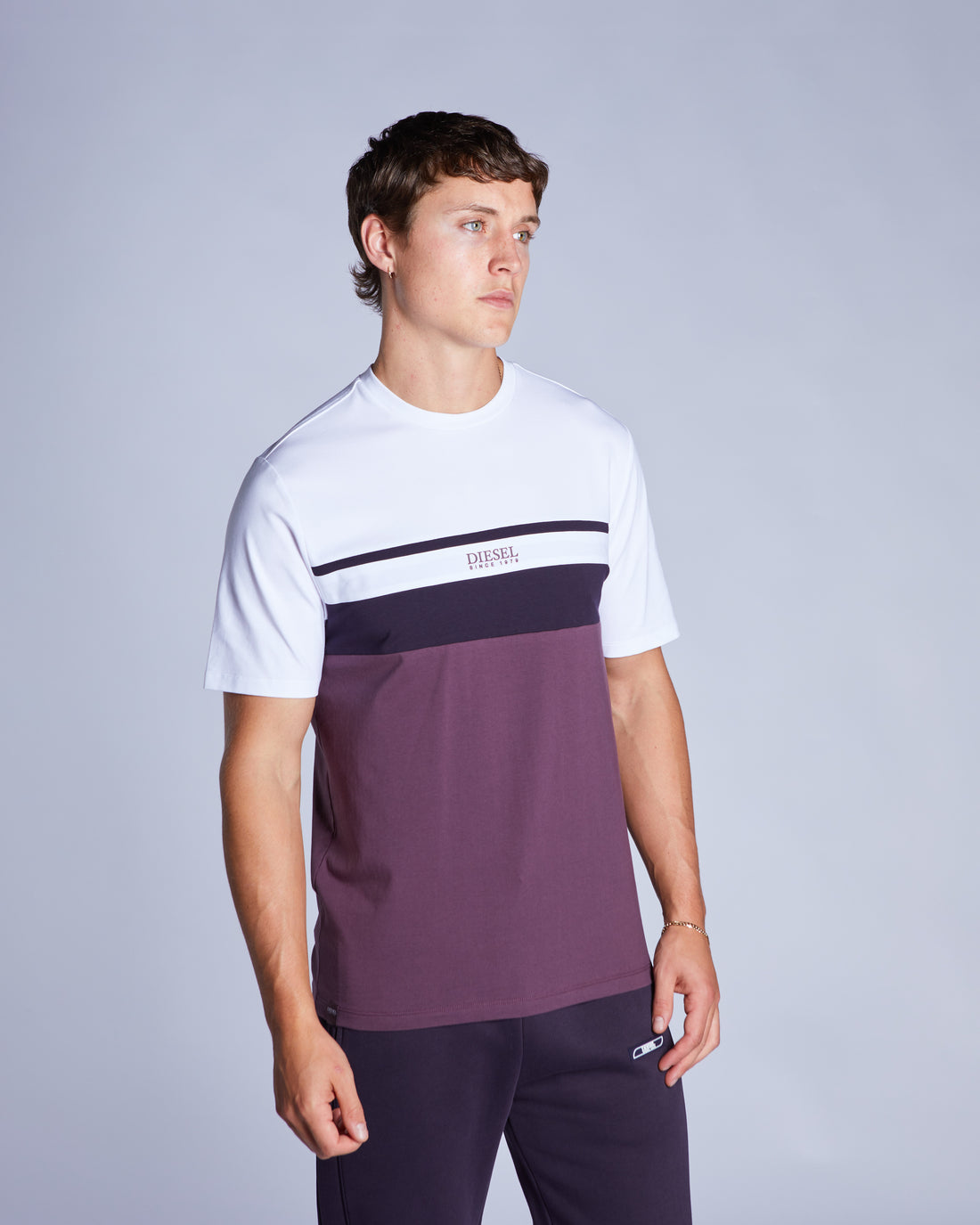 Men's Aiden White Wash Tee-Side View 1