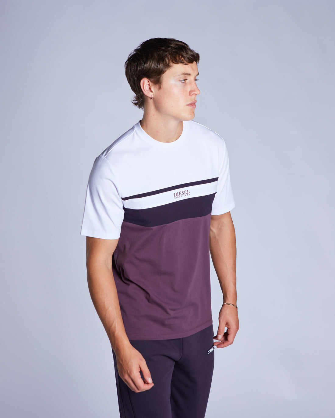 Men's Aiden White Wash Tee-Side View 2