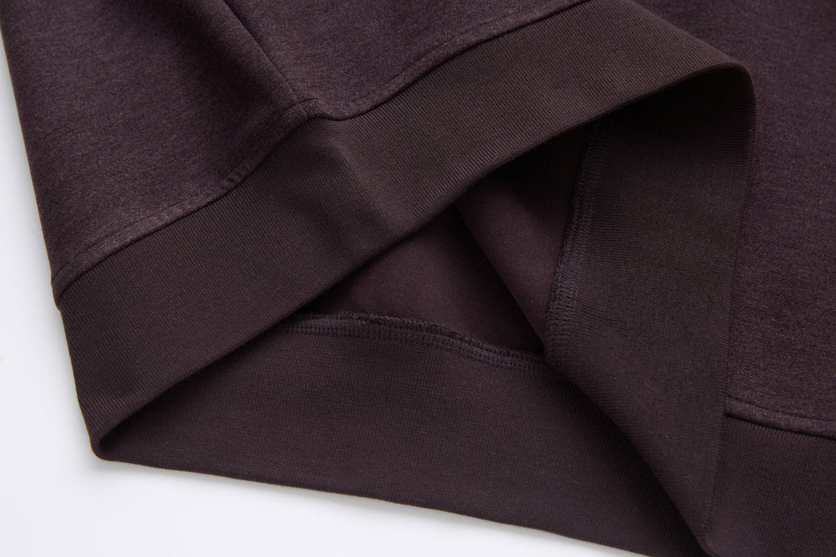 Ribbed hem of the plum 6th Sense Air Plum 1/4 Zip Sweat