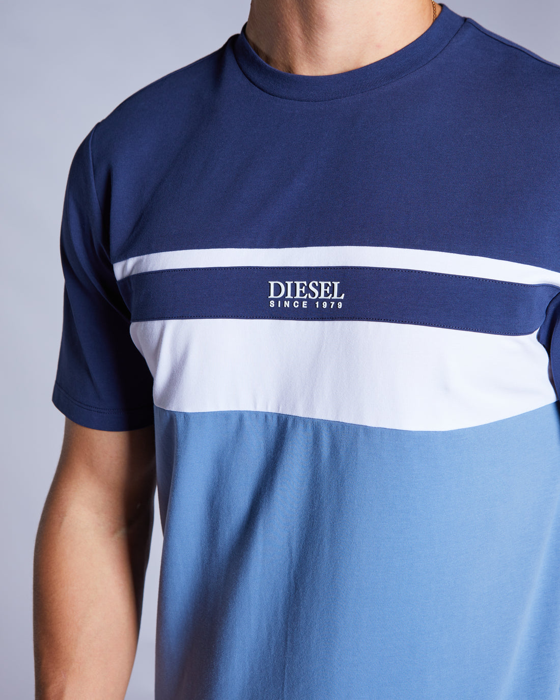 Men's Aiden Blueberry Tee-Logo View