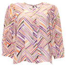 Rant & Rave Alexis blouse in purple with abstract striped print, front view