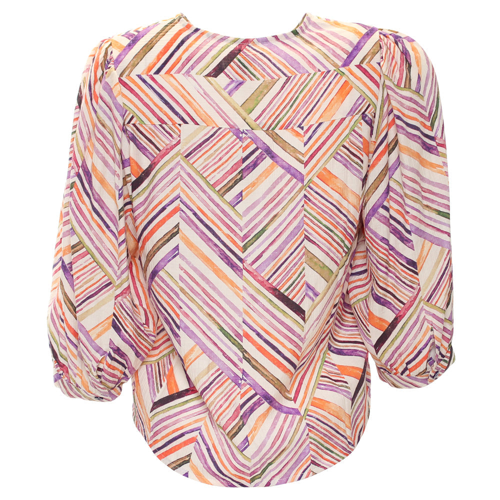 Ladies Alexis Purple Blouse-Ghost Front View