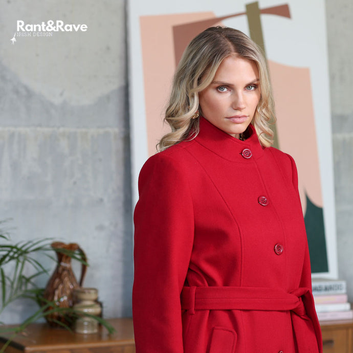 Ladies Amanda Red Coat-Closer View of the Front