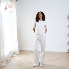 RANT & RAVE LADIES Relax & Renew Amy Stone Joggers Stone front view