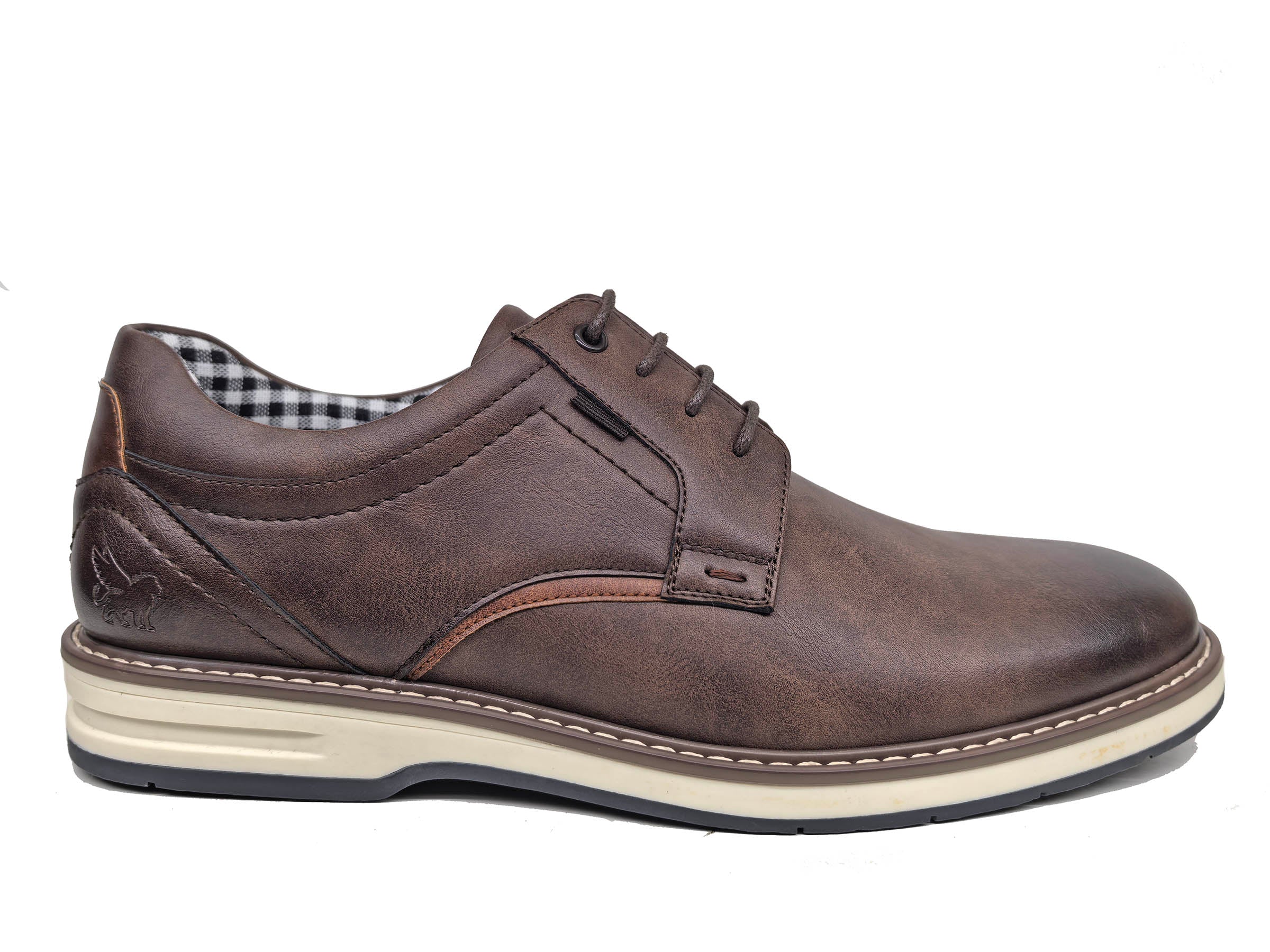 Marcozzi Andorra Smoked Timber lace-up shoe in smoked timber, side view