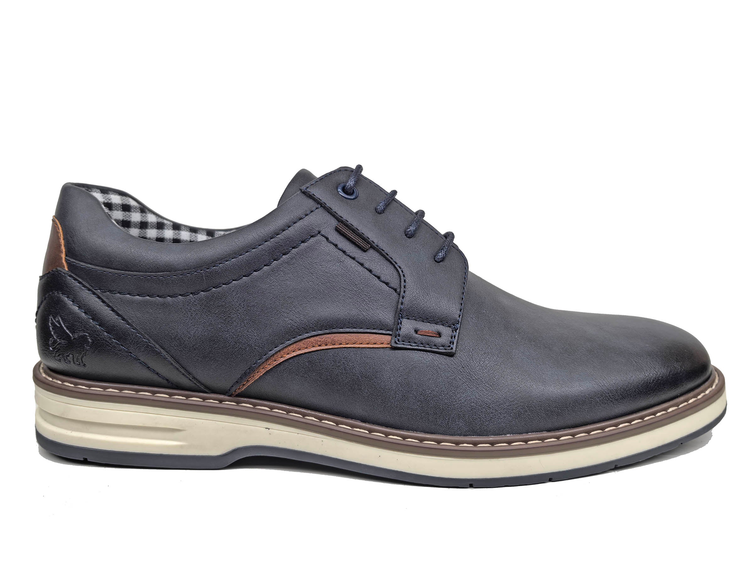 Marcozzi Andorra Phantom Blue lace-up shoe in phantom blue, side view