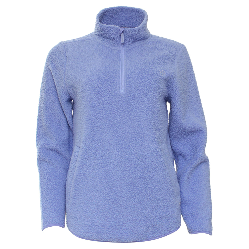 Ladies Angie Blue Half Zip-Ghost Front View