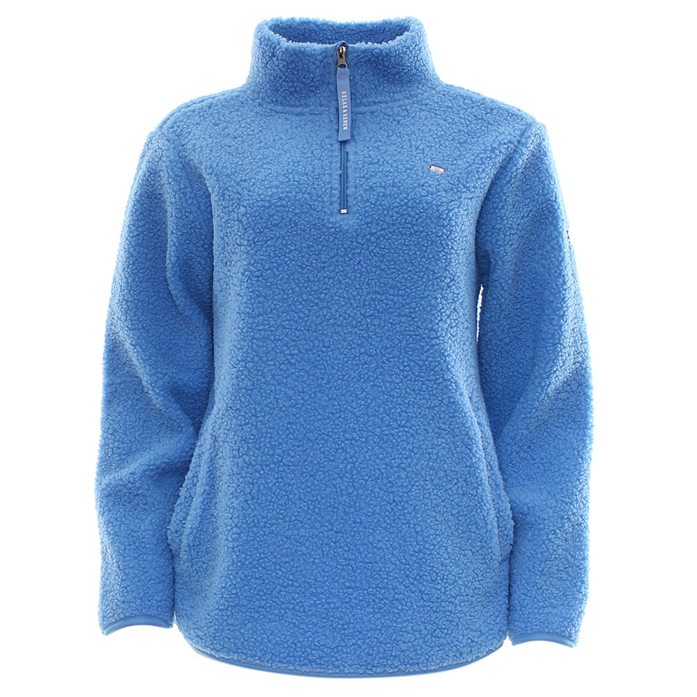 Ladies Relax & Renew April Half Zip - Cornflour Blue-Ghost Front View