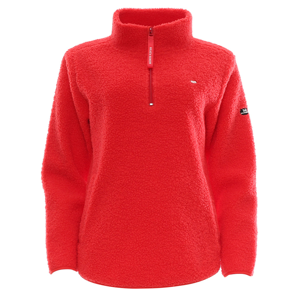 Ladies Relax & Renew April Half Zip - Tomato-Ghost Front View