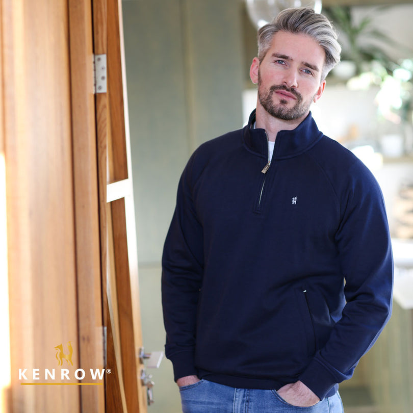 Avery Navy Half Zip Knit