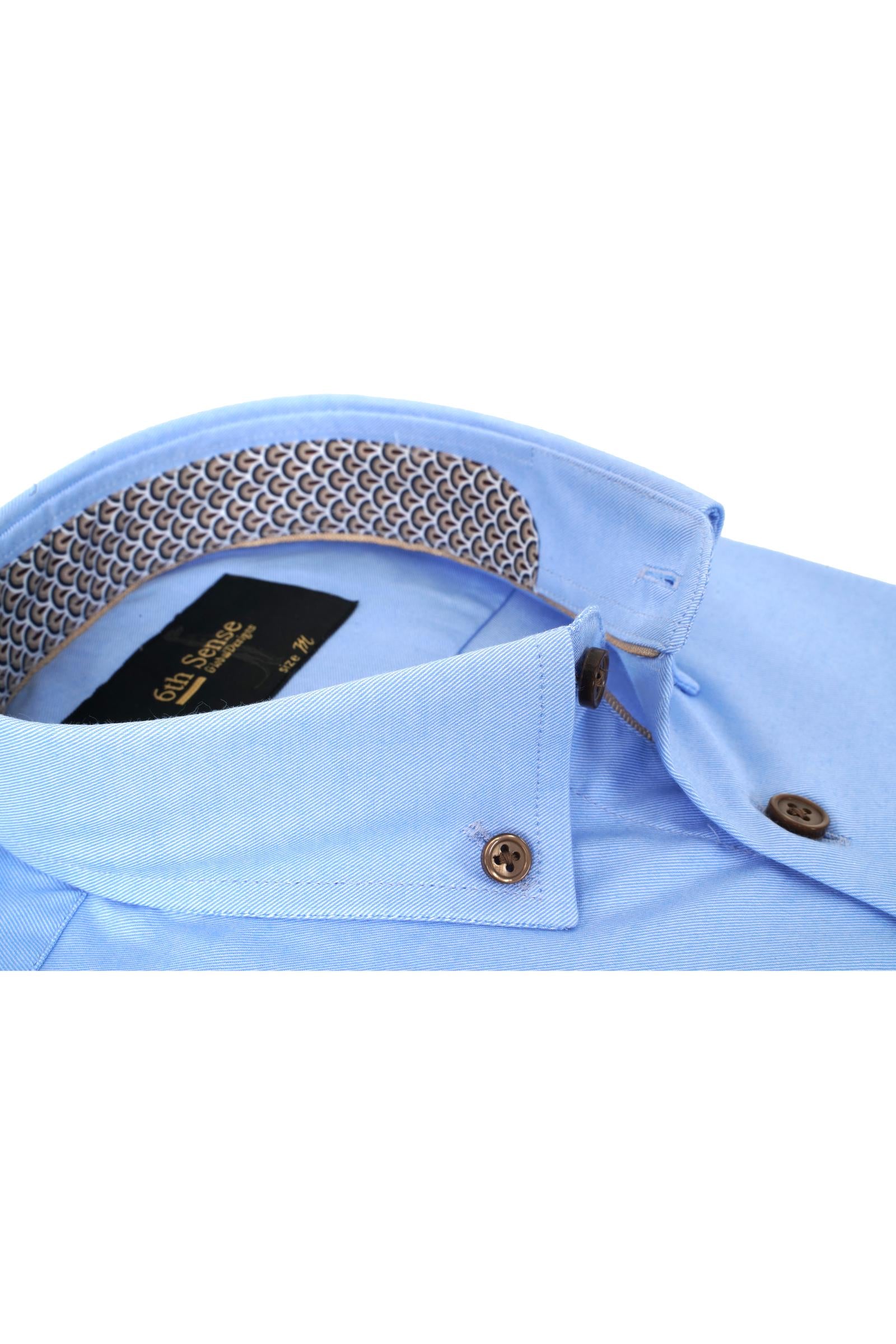 Button Down Blue Shirt-Collar view