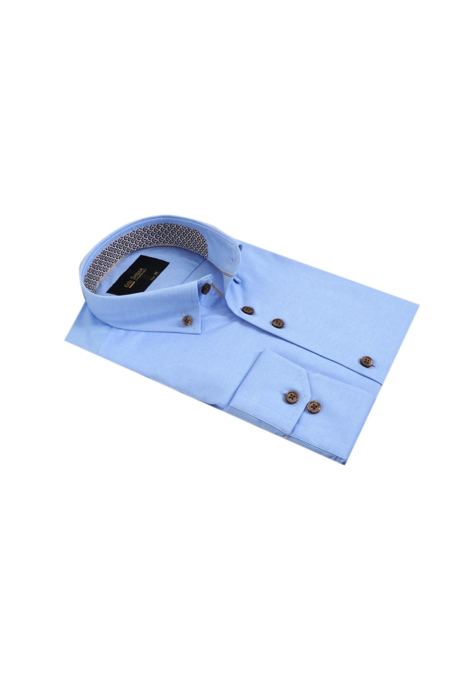 Button Down Blue Shirt-Side folded view