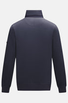 6th Sense Air Navy 1/4 Zip Sweat in navy, back view with ribbed cuffs and hem