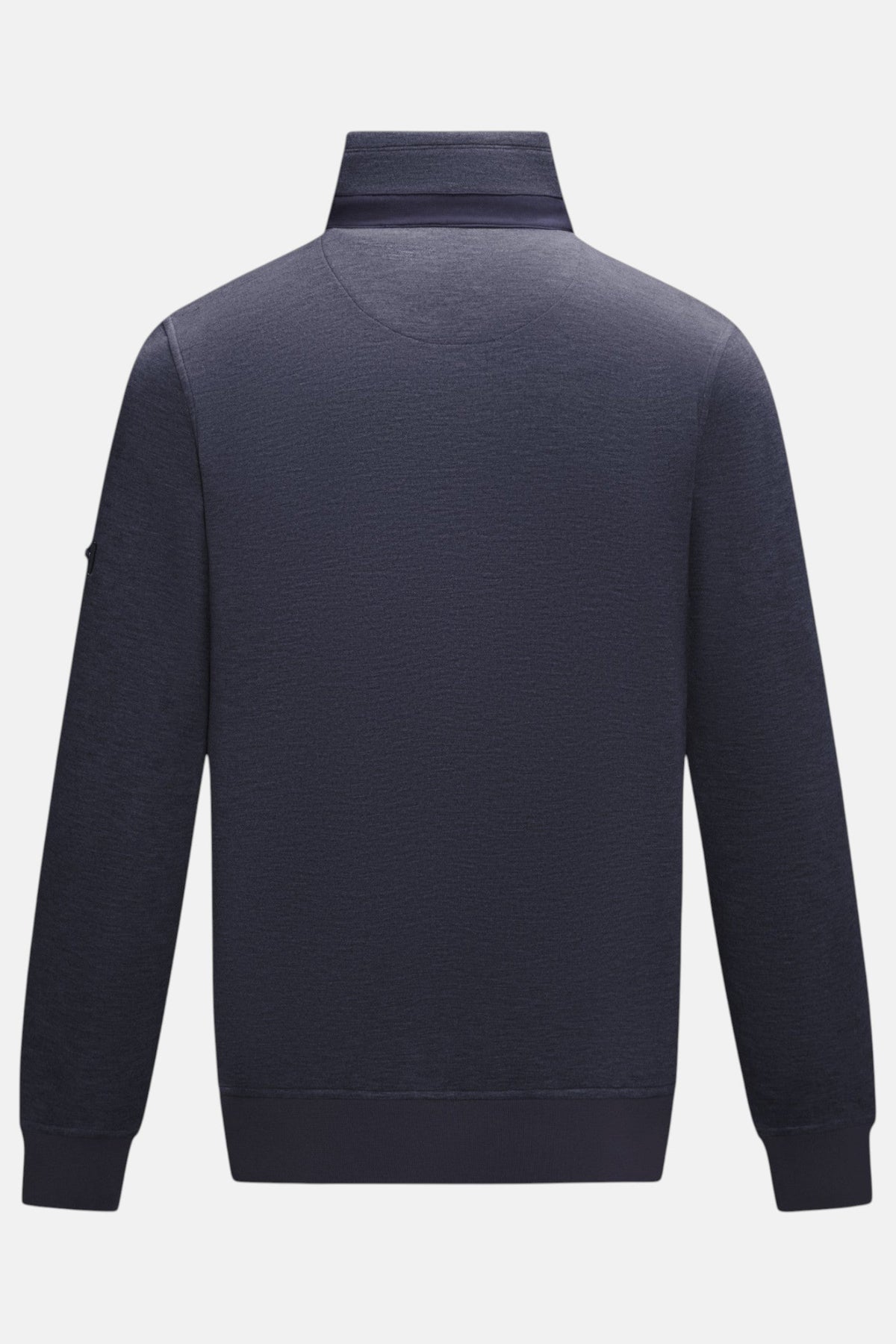 6th Sense Air Navy 1/4 Zip Sweat in navy, back view with ribbed cuffs and hem