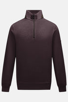 6th Sense Air Plum 1/4 Zip Sweat in plum with funnel neck and quarter-zip fastening