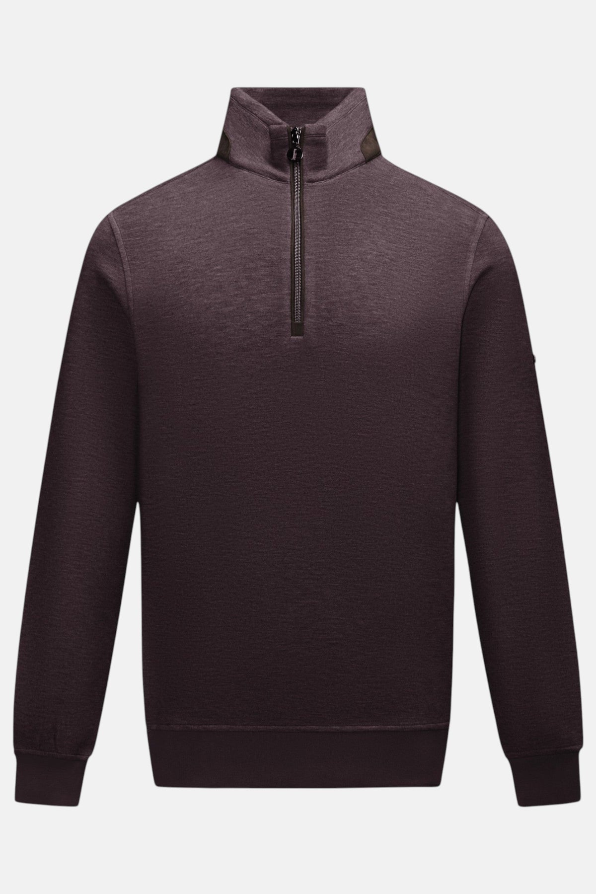 6th Sense Air Plum 1/4 Zip Sweat in plum with funnel neck and quarter-zip fastening