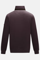 Back view of 6th Sense Air Plum 1/4 Zip Sweat showing plain plum back and ribbed cuffs