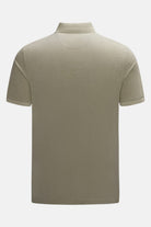 6th Sense Evoke Brindle Polo in brindle, back view showing ribbed collar and short sleeves.