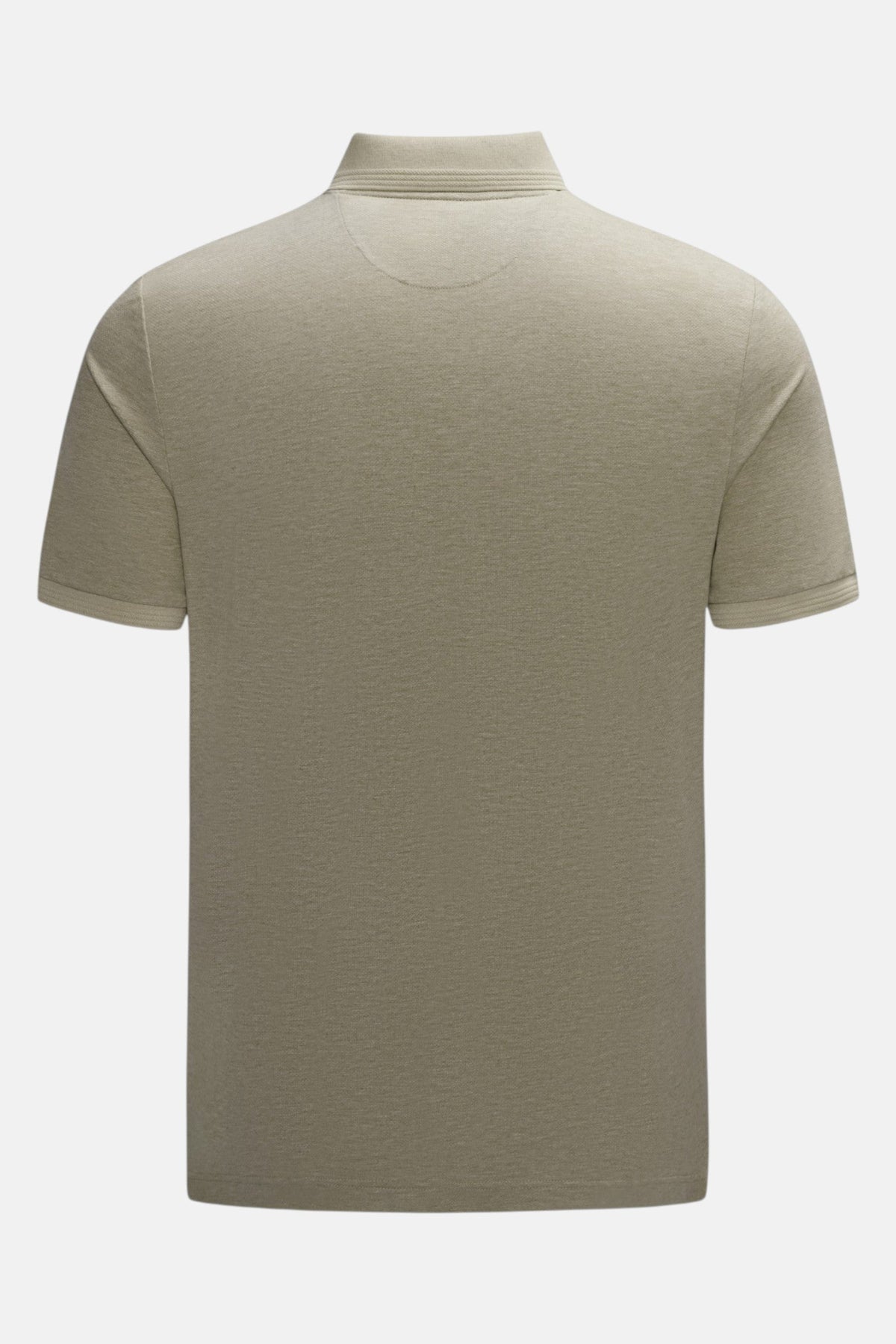 6th Sense Evoke Brindle Polo in brindle, back view showing ribbed collar and short sleeves.