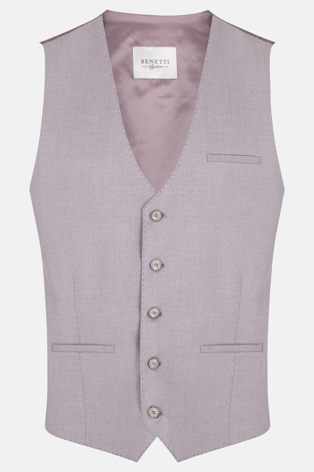 Men's Albert Blush Waistcoat-Ghost Front View