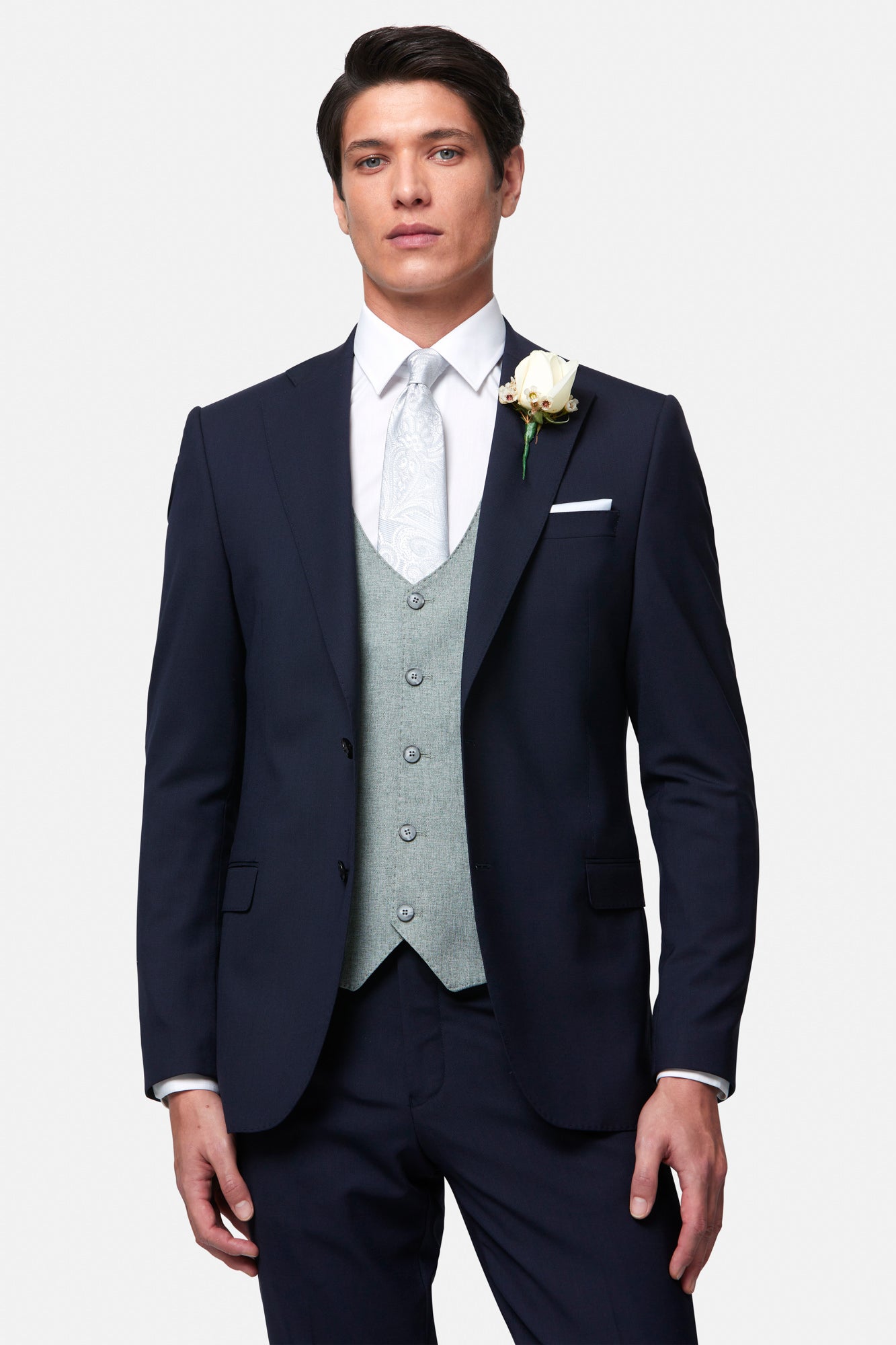 BENETTI Albert Sage Waistcoat Sage front view