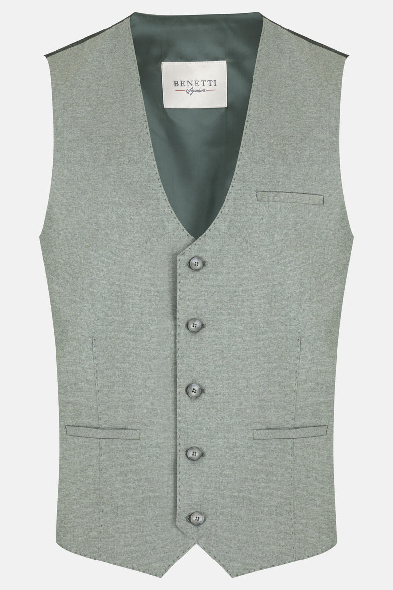 Men's Albert Sage Waistcoat-Ghost View