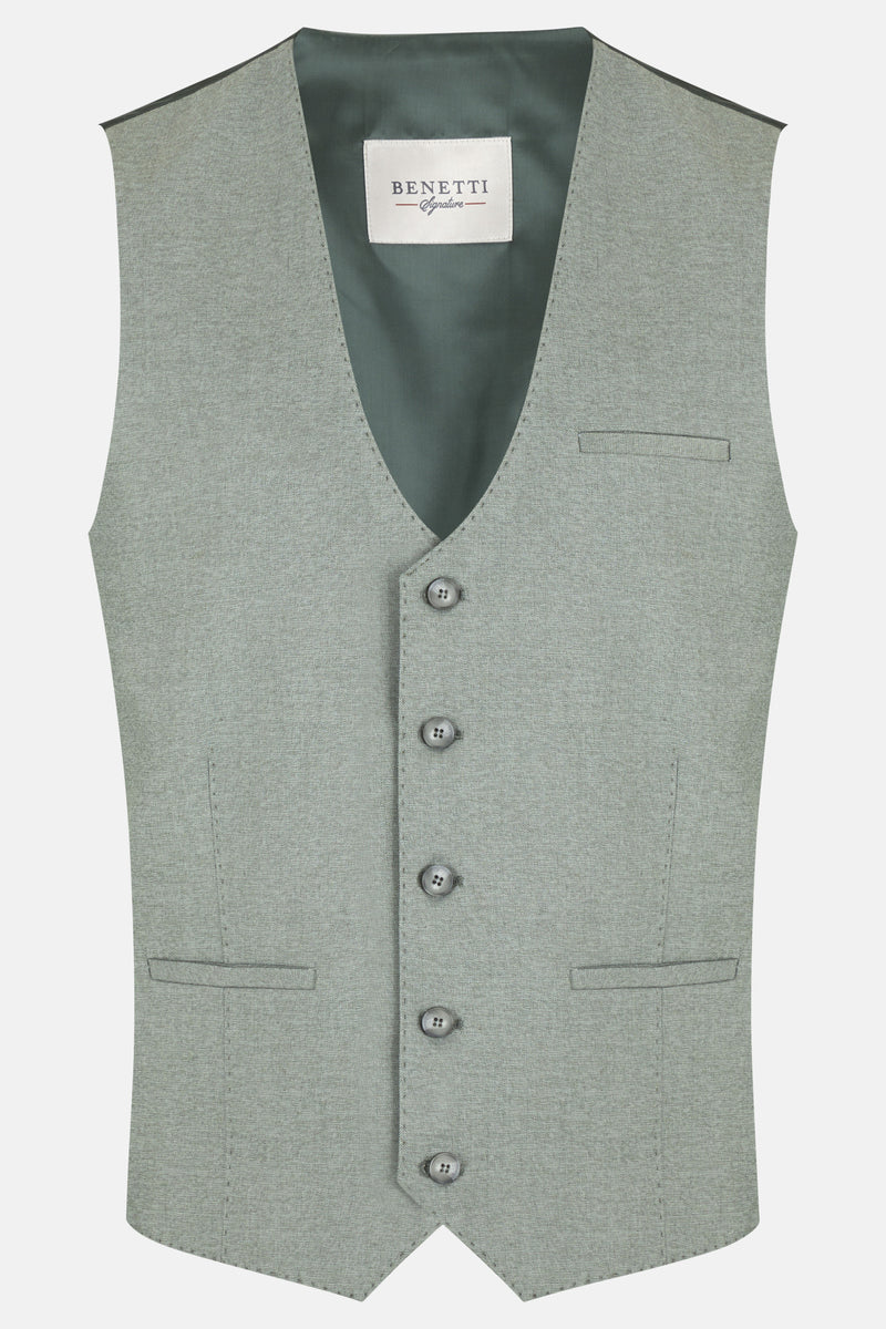 BENETTI Albert Sage Waistcoat Sage model front view
