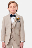 Benetti Boyswear Boys Albert Stone Waistcoat Stone back view