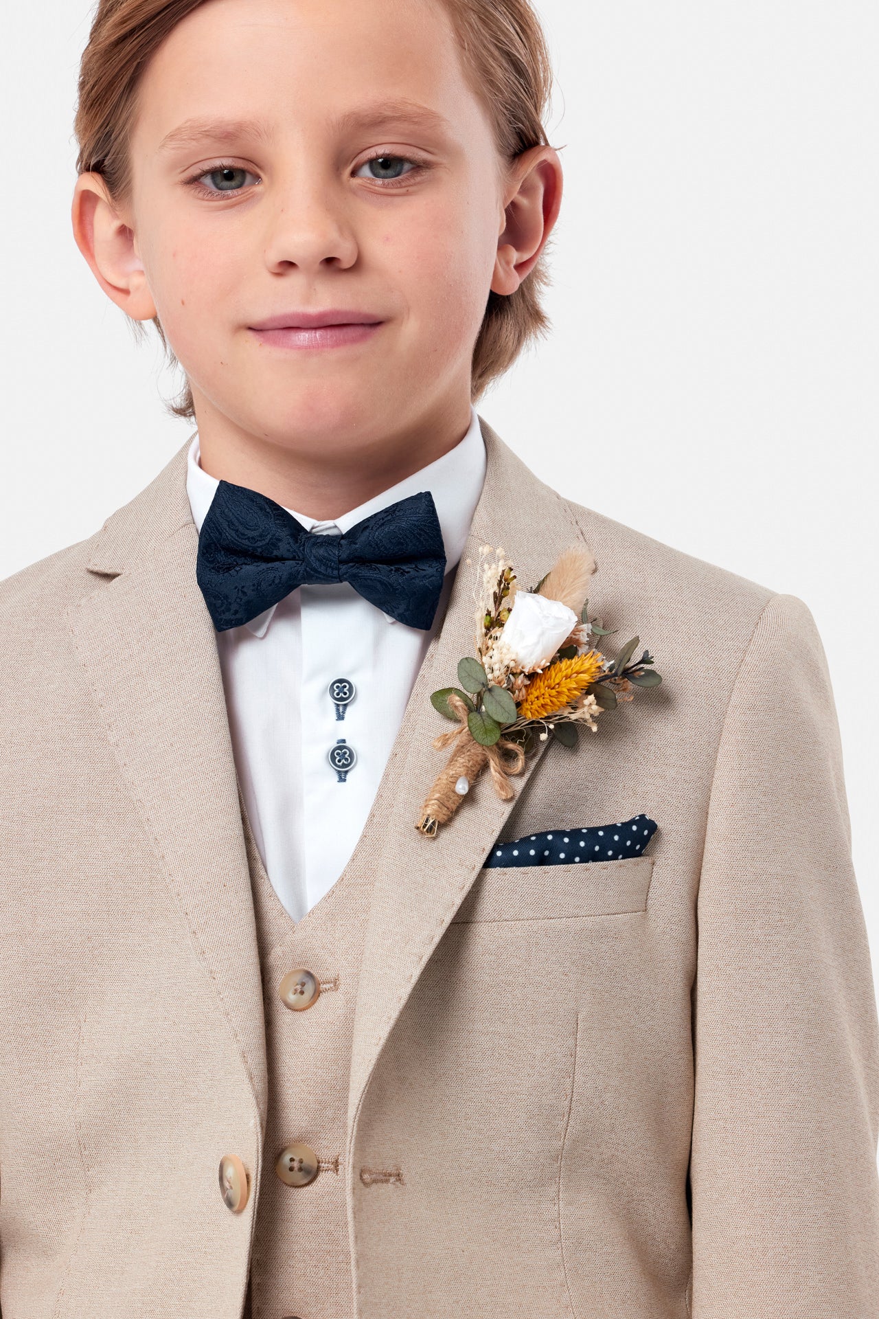 Benetti Boyswear Boys Albert Stone Waistcoat Stone side view