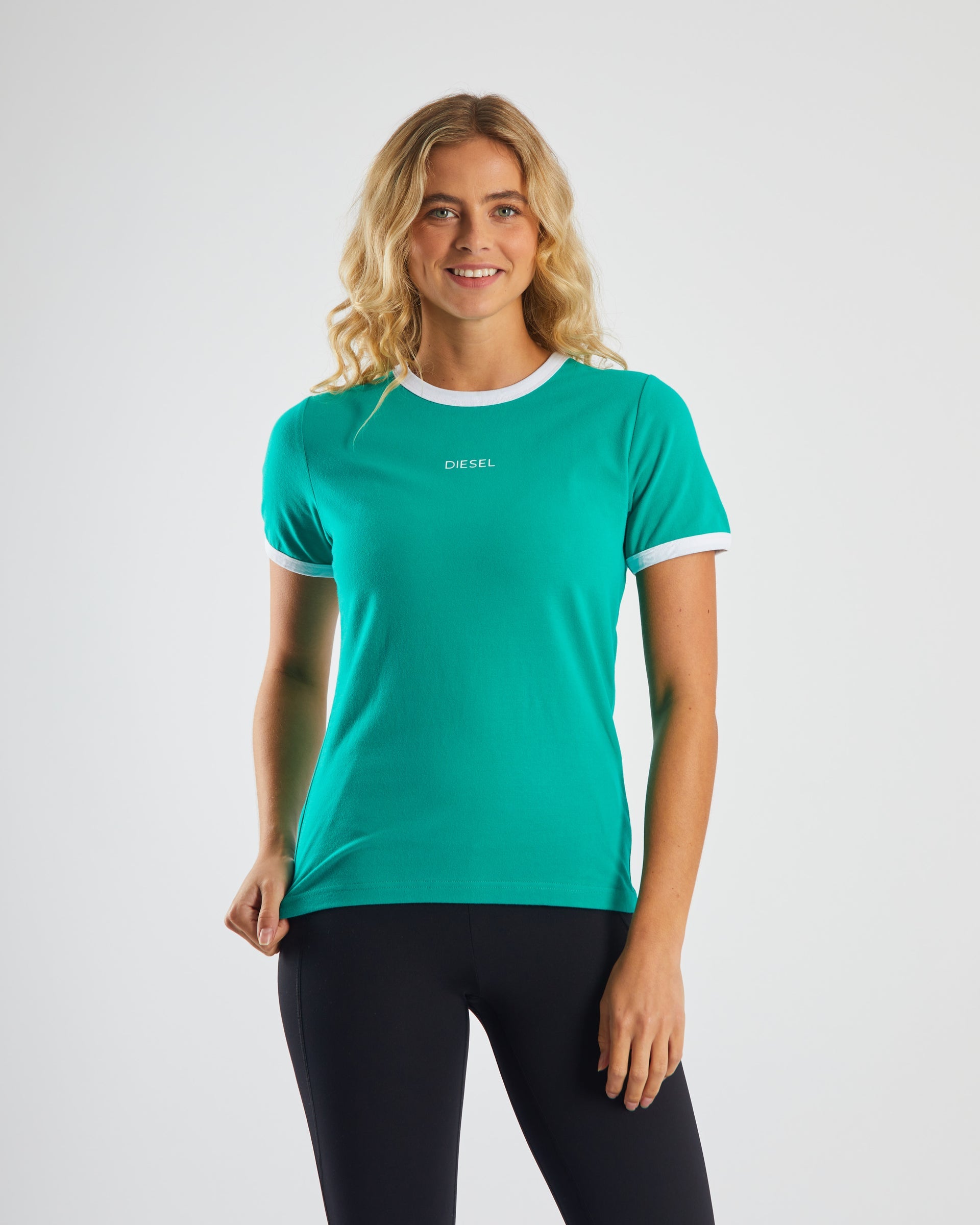Ladies Anastasia T-Shirt - Spearmint Green-Model Front View 2