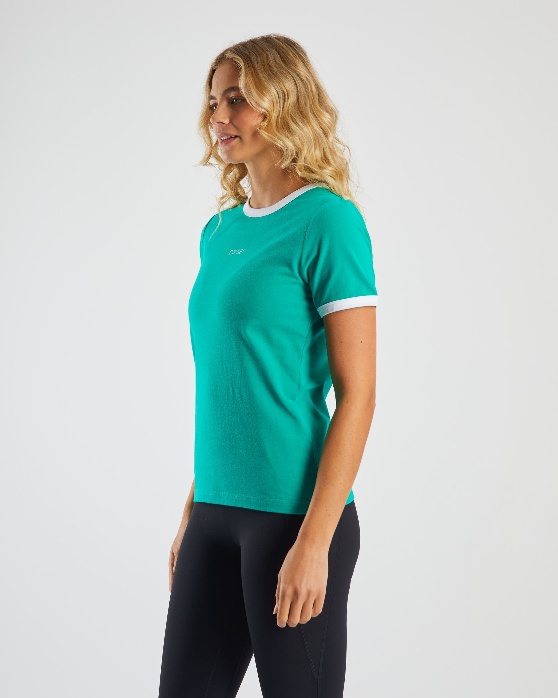 Ladies Anastasia T-Shirt - Spearmint Green-Model Side View