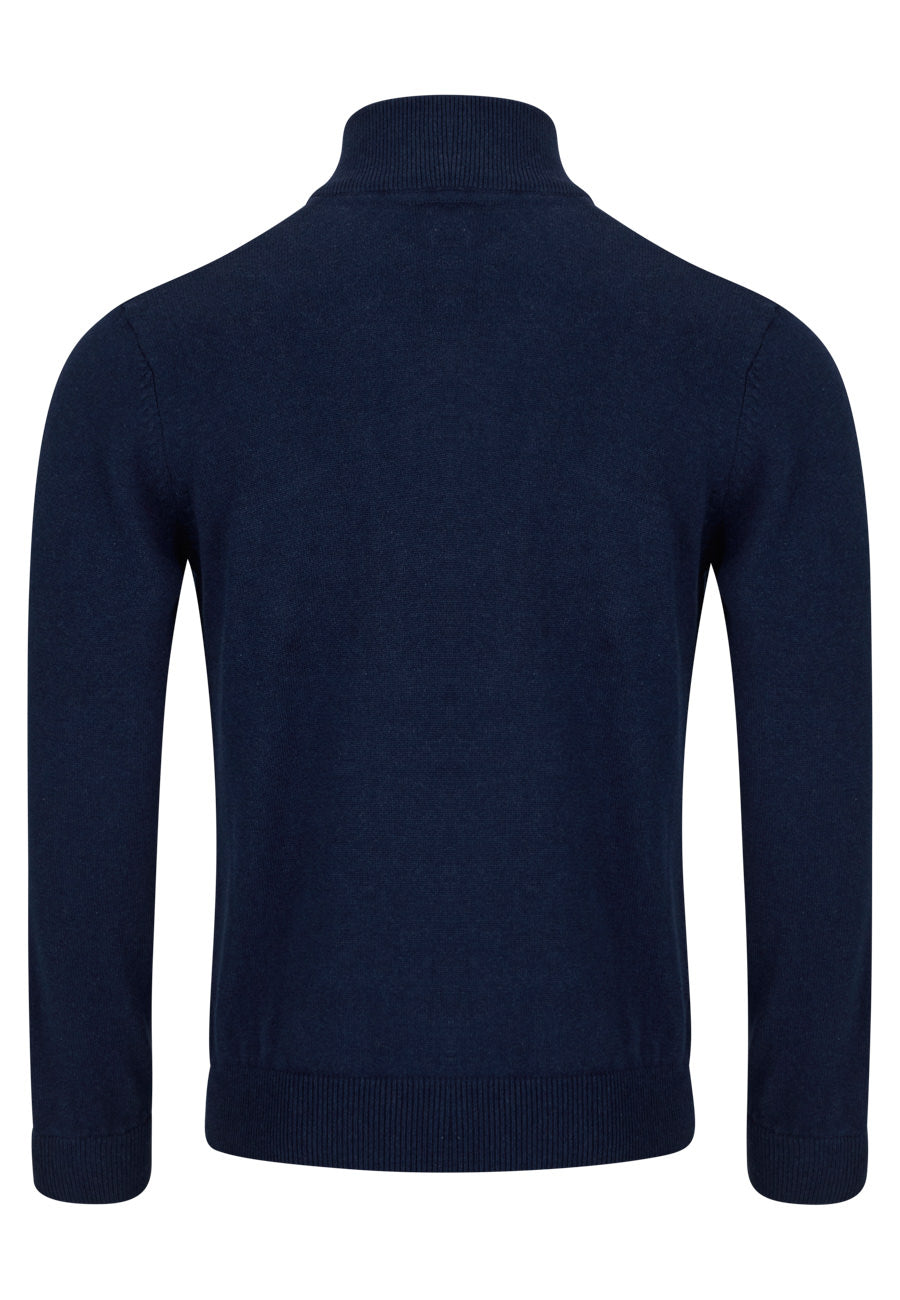 Andrew 1/4 Zip - Mix Kino Indigo-Back view